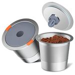 Noalto Reusable K Cups and Coffee Pods,Universal stainless steel k Cups for Keurig 2.0 and 1.0 Coffee Makers machine(2pack)