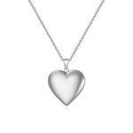 KunBead Silver Heart Photo Locket Memorial Custom Personalised Necklace with Picture inside-Stainless Steel for Women