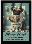 AR Creative Please Flush Wall Art Framed, Quote for Bathroom, Frame for Wall Decoration, (13.6 inch x 10.2 inch)