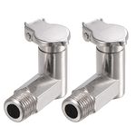 uxcell Grease Oil Cup Spring Cap M10x1 L-Shaped Male Thread Nickel Plated Carbon Steel Lubricator 2Pcs