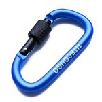 TITECOUGO Aluminum Alloy D-Ring High Strength Carabiner Key Chain Clip Hook For Camping Hiking (Not for Climbing) Blue Black