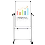 VIZ-PRO Double-Sided Magnetic Mobile Whiteboard,48 x 24 Inches Aluminum Frame & Stand