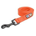 Pawtitas 6 FT Dog Soft Adjustable Solid Color Leash Nylon Extra Small Puppy Leash - 1.8 M Lead Orange | Matching Collar and Harness Sold Separately | Laisse Pour Chien réglable de Couleur en Nylon