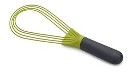 Joseph Joseph Twist Whisk- 2 in 1 - flat and balloon whisk - Suitable for non-stick cookware, Silicone, Grey / Green