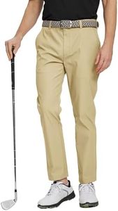 M MAELREG Golf Pants Men Casual Slim Fit -30"/32"/34" Stretch 5 Pockets Business Waterproof Mens Dress Pants Khaki