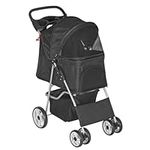 Pet Stroller 4 Wheels Dog Cat Strol