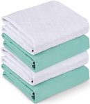 HYGIENX 100% Cotton Luxury Waterproof Incontinence UnderPad 24”x34” 4 Pack Resusable Heavy Duty Absorbent Bedwetting Under pad for Kids Adults Pets Seniors Elderly Waterproof Mattress Protector