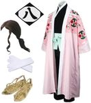 HEILAODA Anime Men Cosplay Costumes Pink Printed Robe Party Halloween Suit