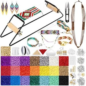 PP OPOUNT Value Bead Loom Kit, 11343 PCS Loom Beading Supplies with Lots of Seed Beads, Complete Jewelry Making Tools and Accessories, Beading Loom Kits for Adults Jewelry Making Bracelets Belts