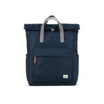 ROKA Canfield Roll Top Backpack for Women & Men - Large Nylon Roll Top Rucksack w/Magnetic Closure - Work, School, Travel Backpack - Midnight Blue