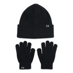 Under Armour Girl's G Beanie/Glove Combo Hat Black