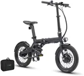 QUALISPORTS NEMO Lightweight Folding Electric Bike 250W Motor Pedal Assist Bike Thumb Throttle Push Go Single Speed 16MPH 36V 7AH Sam-Sung Battery Range 31 Miles Compact 16" Ebike for Adults UL 2849