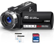 4K Video Camera Camcorder Ultra 80MP Vlogging Camera for YouTube IR Night Vision 18X Digital Zoom Camcorder Recorder 3.0" LCD Touch Screen with 32GB SD Card and 2 Batteries