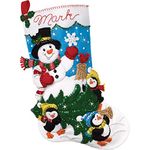 Bucilla Felt Applique 18" Stocking Making Kit, The Perfect Tree, Perfect for DIY Arts and Crafts, 89329E