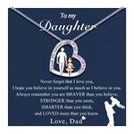 Daughter Gifts Daughter Necklace from Dad, Father Daughter Gifts, Daughter Girls Jewelry 6 8 9 10 11 12 13 14 Year Old Girl Birthday Valentines Day Christmas Gifts for Girls Daughter from Dad Daddy