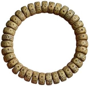 Natural Star Moon Bodhi Bracelet for Women Unisex Star Moon Carved Bead Bracelet Anxiety Relief Energy Yoga Meditatioon Good Luck Healing Oblate Round Buddha Bead Hand String Birthday Gift(Bodhi 333)