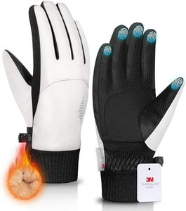 rivmount Winter Gloves Made with 3 M Insulation/Waterproof/Touchscreen for Women Men, Thermal Warm Gloves for Cold Weather Outdoor, Running, Cycling, Ski, Snow, Daily, Hiking, White Size M