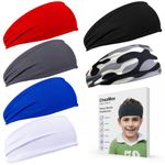 Kids Breathable Sweat-Wicking Sports Headbands, 6-Pack for Boys' Soccer, Baseball, and Athletic Activities