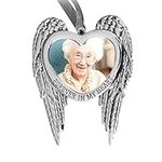 Holiday Jingle in Memory of Loved One Christmas Ornament - Memorial Picture Frame Forever in My Heart - Personalized Christmas Ornaments - 2.5 x 1.75 Inch Opening - Includes Silver Hanging Ribbon