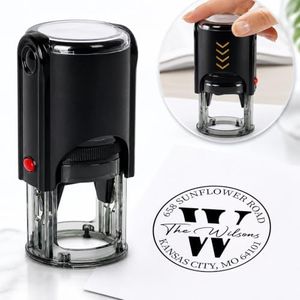 Custom Logo Stamp Self Inking, Personalized Business Rubber Stamp with Logo, Image or Text, Custom Company Stamp for Packaging, Branding & Office (Address)