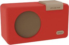 SMPL One-Touch Music Player, Audiobooks + MP3, Quality-Sound, Durable Wooden Encloser with Retro Look, 4GB USB with 40 Nostalgic Hits Included, Live Technical Support (Red)