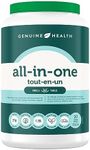 Genuine Health all-in-one nutritional shake, Vanilla, 675g, 20 Servings, 21g Plant-Based Protein, 1.1B CFU Probiotics, Gluten Free, Dairy Free, Vegan.