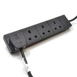 PRO ELEC PELB1520 4 Gang Extension Lead 1m, Black