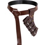 Silkfly 2 Pcs Halloween Medieval Leather Belt with Leather Sword Dagger Frog Renaissance Belt Sword Holder Belt Sword Frog Holster for Knight Pirate Viking Warrior Costume Cosplay