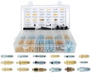 Dsnaduo 90 PCS 18 Types Brake Caliper & Wheel Cylinder Bleeder Screw Brake Valve Screw Assortment with 15pcs Dust Caps, Standard SAE & Metric Bleeding Screws Bleed Kit Replace 30300