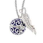 The Bradford Exchange 'Guardian Angel Caller’ Swarovski® Crystal Pendant – blue enamel, genuine Swarovski® crystals, and rhodium-plated ‘angel feather’ charm