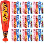 Bedwina Pow Inflatable Baseball Bat - (Pack of 36) Oversized 20 Inch Inflatable Toy Bat, Carnival Prizes, Baseball Party Favors Goodie Bag Stuffers, Decorations Party Prizes for Kids