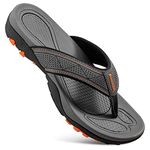 HAOLIRA Men's Surfing Flip Flop Sandals Summer Holiday Beach Sports Sandals Suitable for Indoor and Outdoor,Comfort Casual Thong Sandals(NA 1 Dark gray 44/10UK)