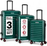Bell+Howell PC+ABS Hard Shell Luggage Set of 3 with Built in Luggage Scale