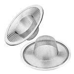 Shower Hair Drain Catcher, Stainless Steel Sink Strainer Hair Catcher Basket Filter Trap Fits Most Kitchen Sinks, Bathroom Sinks, Shower Tub Drains(2 Pack, 2.75 inch)