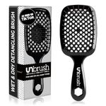 FHI HEAT Unbrush Wet & Dry Vented Detangling Hair Brush, Black