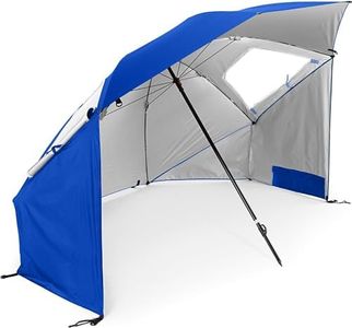 Sport-Brella Super-Brella SPF 50+ Sun and Rain Canopy Umbrella for Camping, Beach and Sports Events (8-Foot, Blue)