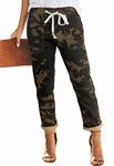 Metietila Women's Casual Pull-on Distressed Camo Jeans Elastic Waist Denim Joggers Stretch Pants for Women XX-Large