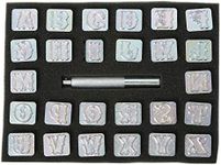 27Pcs Standard Alphabet Leather Stamping Punch Kit, 26pcs 3/4" (19mm) Letters Alphabet Stamps and 1pc Stamping Handle