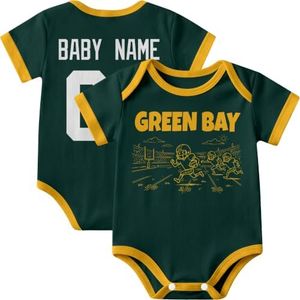 KREDE Green Bay Bodysuit Custom Name Baby Clothes for Baby Boy Gifts