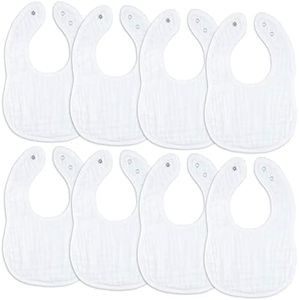 Comfy Cubs Muslin Baby Bibs, Drool Bibs, Adjustable with Easy Snaps, Teething & Drooling, Absorbent Bibs for Boys & Girls