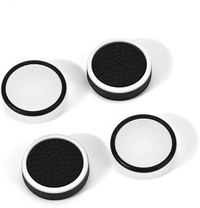 DLseego Thumb Grips Caps for PlayStation Portal, Full Protection Anti-Slip & Anti-Scratch Anti-Fingerprint Protective Cover 4 Thumb Stick Caps for PlayStation Portal Remote Player - Black White