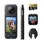 Insta360 X4 GPS Bundle- 8K Waterproof 360 Action Camera, 4K Wide-Angle Video, Invisible Selfie Stick, Removable Lens Guards, 135 Min Battery Life, AI Editing, Stabilization, for Sports, Travel