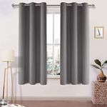 DWCN Grey Blackout Curtains Room Darkening Grommet Thermal Insulated Light Blocking for Bedroom Living Room, 42 x 63 Inch Length, Set of 2 Thick Panels