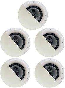 Acoustic Audio by Goldwood CSic84 Frameless 8" in Ceiling 5 Speaker Set 3 Way Home Theater Speakers, White, (Model: CSic84-5S)