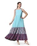 Jwalin Women’s Tiered Maxi Dresses (JWWDRS00119 Sky S_Sky_S)