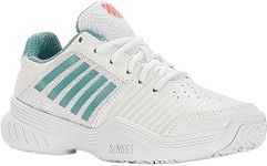 K-Swiss Girl's Court Express Omni Tennis Shoe, White Nile Blue Desert Flower, 13 Child/1 UK