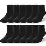 BONANGEL Men's Ankle Socks 6 Pairs White Socks Trainer Cushion Socks, Low Cut Cotton Exercise Athletic Tennis Hiking Jogging Golf Socks for Sports Business School Men Women