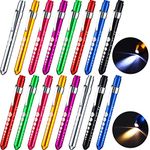 16 Pack Pen Light Nurse LED Penlight Pen Lights for Nurses Penlight Pupil Penlight with Pupil Gauge Reusable Penlight for Nurse Students Doctors Daily Use (Assorted Color)