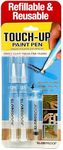 Slobproof Touch-Up Paint Pen - Refillable Paint Brush Pens - Touch-Up Paint Pens for Walls, Window, Wood - Fillable Paint Pens w/ Any Paint Types (Fill with Own Paint for a Precise Match), 2-in-1 Pack