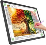 TOHETO A4 Light Board for Diamond Painting, Super Bright Magnetic Light Pad with Side Buttons, Lightbox for Tracing and Drawing, Corded Light Table for Sketching, Animation, Weeding Vinyl (Black)